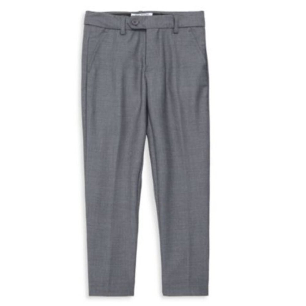 Designer NEW Boys Dress Pants Wool BlendTrousers Slim Fit Adjustable Waist Sz 5R